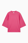 Cos Oversized Mock-neck T-shirt In Pink