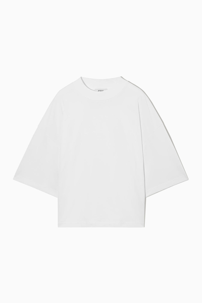 Cos Oversized Mock-neck T-shirt In White