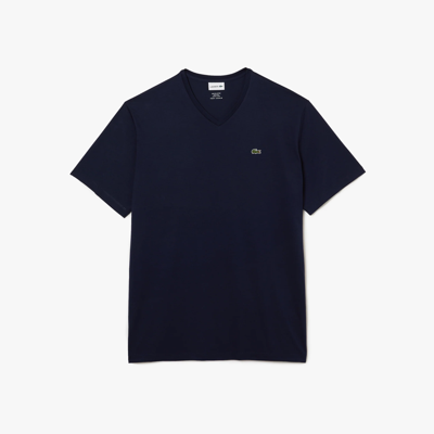 Lacoste Mens Classic Logo-embroidered Cotton-jersey T-shirt Navy In Navy Blue