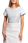 As By Df New Guard Recycled Leather T-shirt In Cashmere Gray