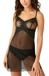 Wacoal B.tempt'd By  Opening Act Lace & Mesh Chemise In Night
