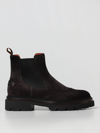 Santoni Chunky Sole Suede Finish Boots In Grey