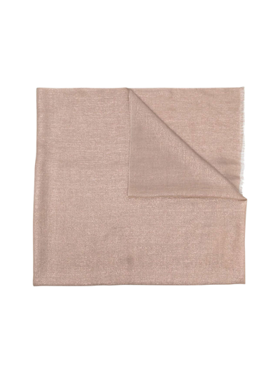 Brunello Cucinelli Lightweight Raw Hem Scarf In Pink & Purple