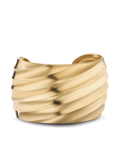 David Yurman 18kt Recycled Yellow Gold 41mm Cable Edge Cuff Bracelet