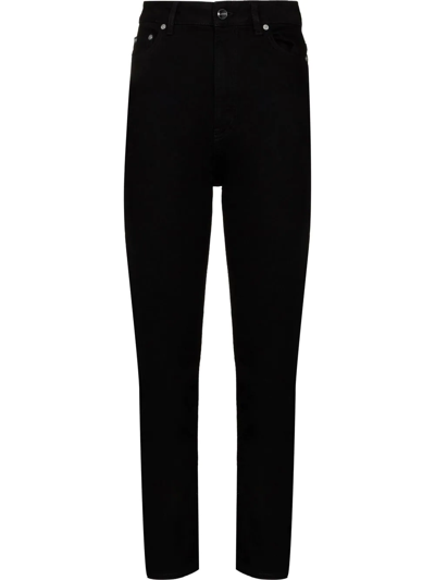 Ganni Beksi Stretch Straight-leg Jeans In Black