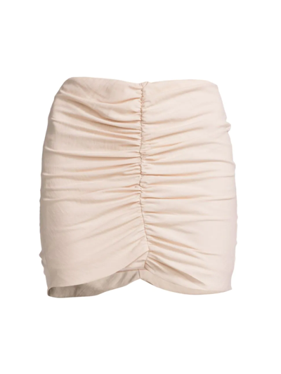 The Sei Center Ruched Miniskirt In Pearl