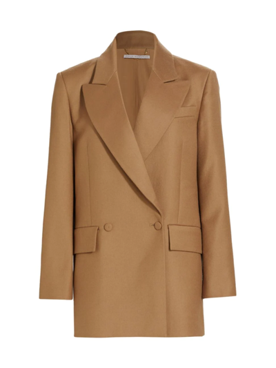 Emilia Wickstead Mallory Oversized Double-breasted Wool Suit Jacket In Camel