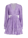 Jonathan Simkhai Londyn Mushroom Pleat Mini Dress In Lavender