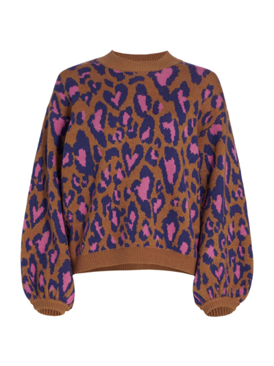 Farm Rio Leopard Pop Caramel Sweater In Multi ModeSens