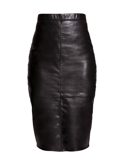 As By Df Port Elizabeth Recycled Leather & Knit Pencil Skirt In Black