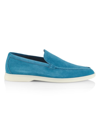 Loro Piana Summer Walk Suede Loafers In Light