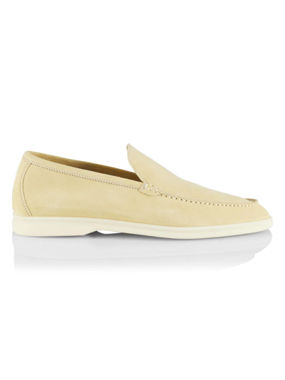 Loro Piana Men's Summer Walk Suede Loafers In Yellow