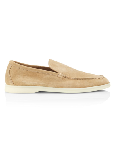 Loro Piana Summer Walk Suede Loafers In Light Brown