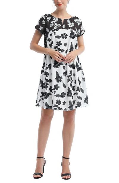Kimi And Kai Arden Maternity/nursing A-line Dress In Black/white