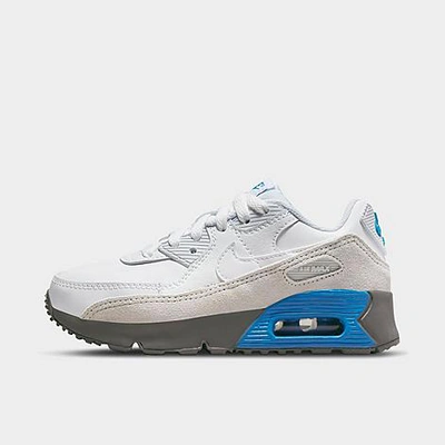 Nike Little Kids' Air Max 90 Casual Shoes In White/white/grey Fog/flat Pewter
