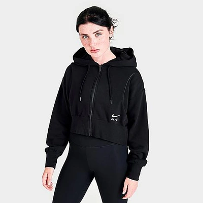 Nike Women's Air Shine Full-zip Fleece Hoodie In Black/black/white