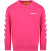 OFF-WHITE FUCHSIA SWEATSHIRT FOR GIRL WITH LOGO