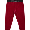 DOLCE & GABBANA FUCHSIA TROUSERS FOR BABY GIRL WITH WHITE LOGO