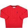 Polo Ralph Lauren Red Sweatshirt For Baby Kids With Pony Logo In Red