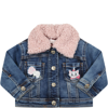 MONNALISA BLUE JACKET FOR BABY GIRL WITH ARISTOCATS