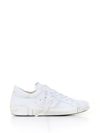 Philippe Model Prsx Basic Sneaker In Leather In Bianco