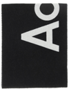 Acne Studios Logo Jacquard Scarf In Black,white