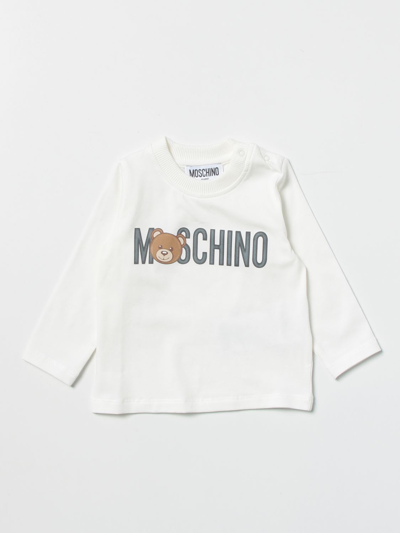 Moschino Babies' T-shirt With Logo In White