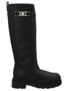 Ferragamo Stivale Ryder Leather Boots In Black