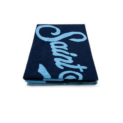 Mc2 Saint Barth Terry Beach Towel With Light Blue Frame