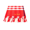 MC2 SAINT BARTH FOUTA WITH NAVY BLUE WAVE TRIM AND GINGHAM PRINT