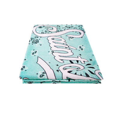 Mc2 Saint Barth Beach Towel With Water Green Bandanna Print In Green