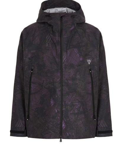South2 West8 Weather Effect Jacket In Purple In Multicolor