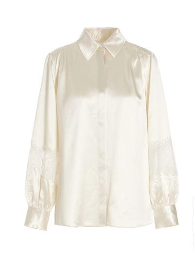 Co Cut-out Lace Panel Shirt In White