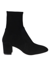 Stuart Weitzman Yuliana 60 Suede Leather Ankle Boot In Blk Black