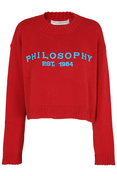 Philosophy Di Lorenzo Serafini Sweater Philosophy In Virgin Wool In Rosso