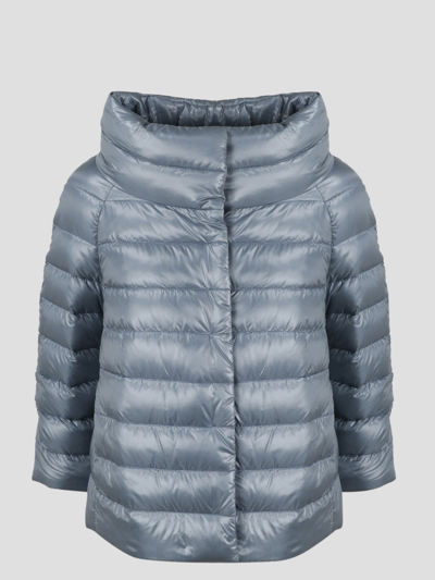 Herno Sofia Ultralight 3/4 Sleeve Bolero In Blue