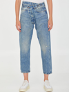 R13 Crossover Cropped Jeans In Light Blue