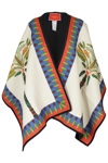 La Doublej Graphic-print Poncho In Palme Placee