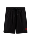 Moncler X Marvel Black Spider-man Patch Swim Shorts In Black