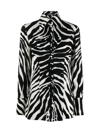 Dolce & Gabbana Slim Fit Zebra Printed Silk Crepe Shirt In Tu Zebra New