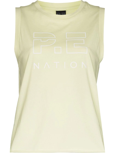 P.e Nation Green Shuffle Logo Organic Cotton Vest Top
