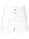 Jonathan Simkhai Standard High-waisted Cargo Shorts In White
