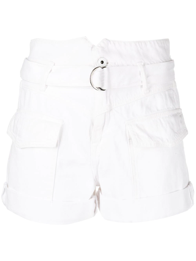 Jonathan Simkhai Standard High-waisted Cargo Shorts In White