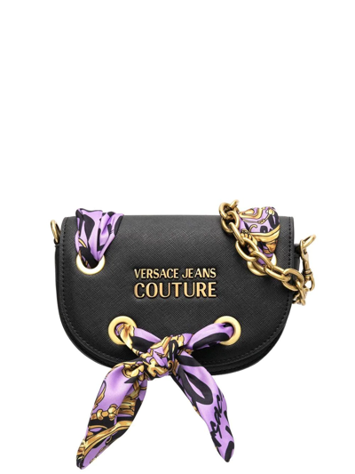 Versace Jeans Couture Logo-plaque Crossbody Bag In Black