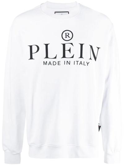 Philipp Plein Logo-print Long-sleeve Sweatshirt In White