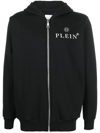 Philipp Plein Black Hoodie With Logo Print In Black