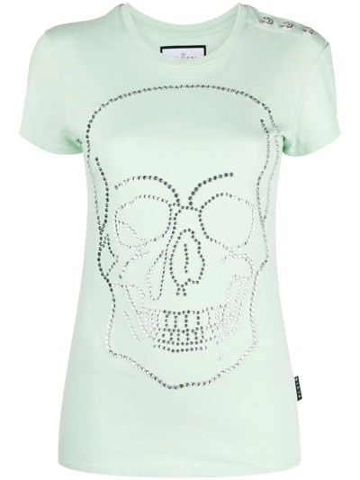 Philipp Plein Crystal-embellished T-shirt In Green