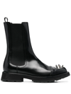 Alexander Mcqueen Punk Stud Ankle Boots In Leather In Black
