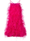 Cult Gaia Feather-embellished Shannon Mini Dress In Pink