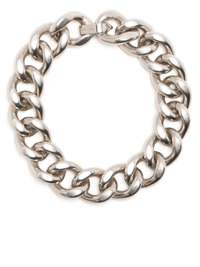 Isabel Marant Links Chunky Chain Collar Necklace In Silver